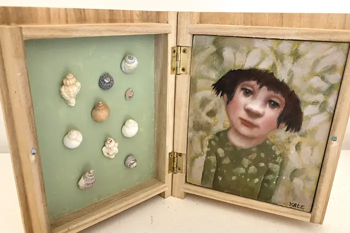 Koos ten Kate, Eric, 195 euro, Oil on panel in wooden box, 12x24 cm (met doosje is groter)