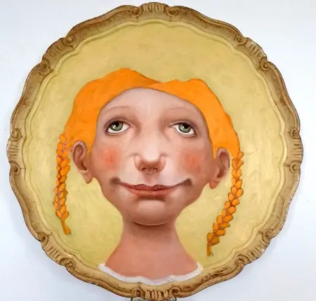 Koos ten Kate, Liesl, Oil on tray, 38 cm, €.325,-