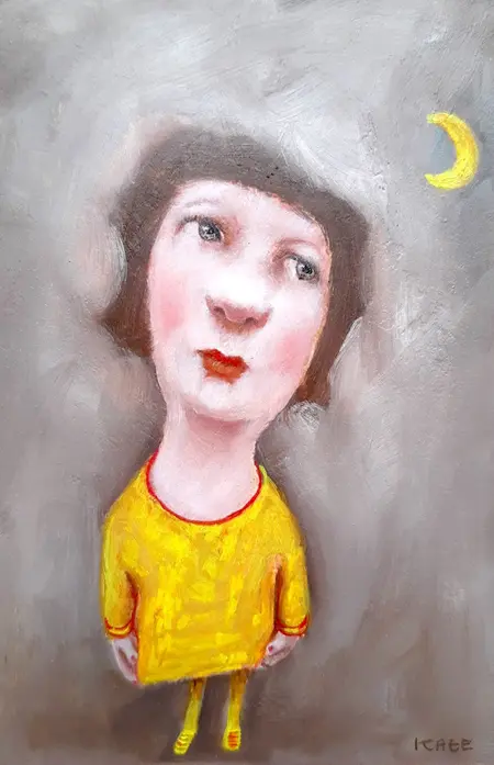Koos ten Kate, Manneschijn, 160 euro, Oil on panel in old frame, 23x16 cm