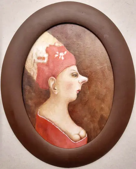 Koos ten Kate, Norma, Oil on panel in frame, 23x18 cm, €.295,-