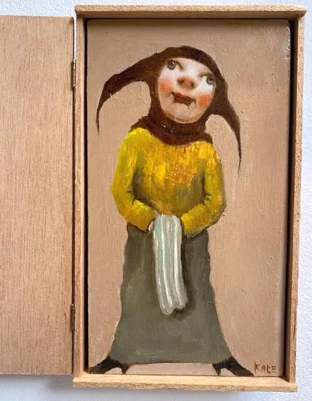 Koos ten Kate, Olaf, 275 euro, Oil on panel in cigar box, 21x12 cm