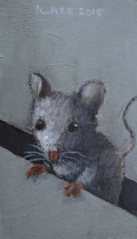 Koos ten Kate, Piep Muis, Oil on panel, 8,5x5 cm, €.80,-
