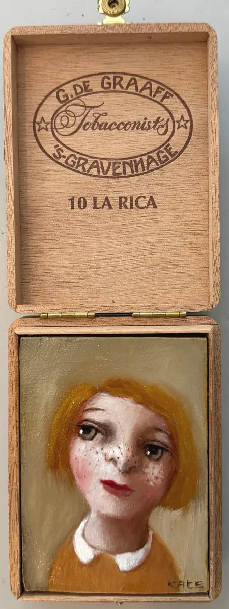 Koos ten Kate, Rika, 125 euro, Oil in cigar box, 9,5x7 cm