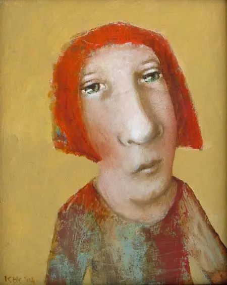 Koos ten Kate, Rikst, Oil on panel, 14x11 cm, €.125,-