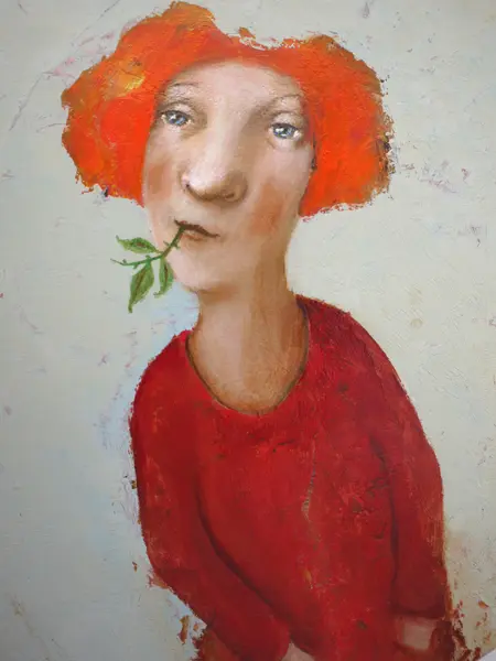 Koos ten Kate, Roos, Oil on panel, 32 cm, €.350,-
