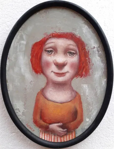 Koos ten Kate, Selma, Oil on panel in frame, 23x18 cm, €.245,-