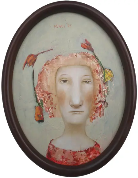 Koos ten Kate, Sophie, Oil on panel in frame, 20x15 cm, €.150,-
