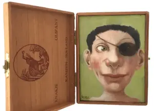 Koos ten Kate, Stan, Oil on panel in cigar box, 12x9 cm, €.145,-