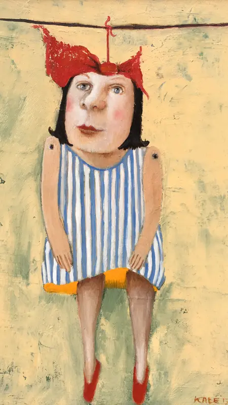 Koos ten Kate, Tooske, Oil on panel in old frame, 21x14 cm, €.150,-