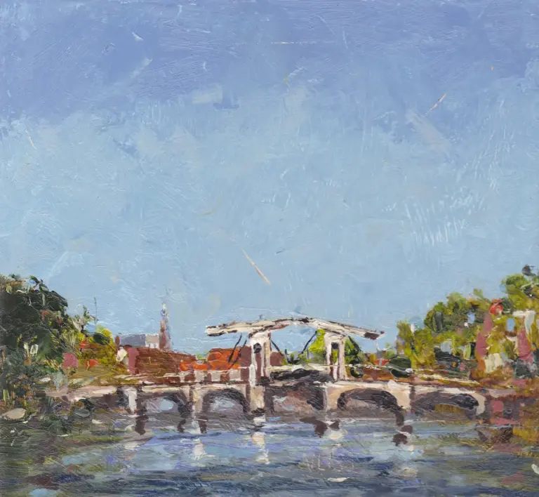Leo van der Vlist, Magere Brug A, Oil on panel, 20x22x4 cm, €.230,-
