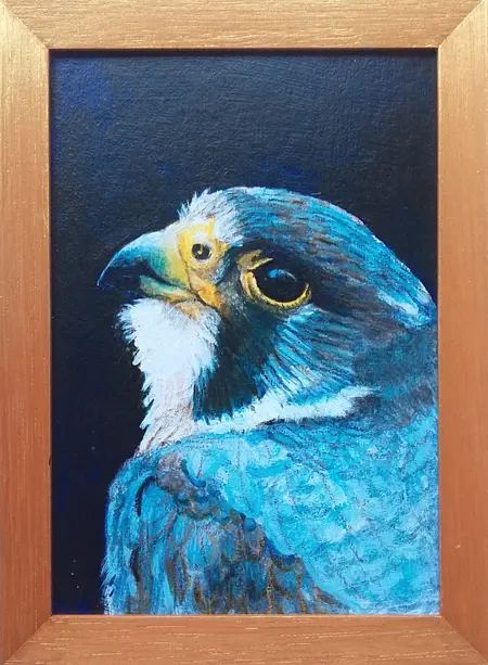 Liebet Milort, Slechterik, 195 euro, Acrylic and chalk in vintage frame, 13x17 cm
