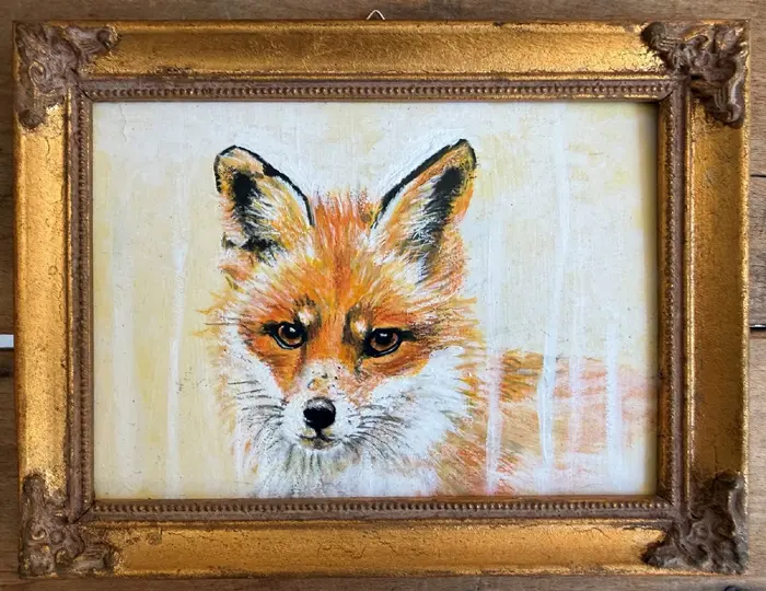 Liesbet Milort, Vos, 185 euro, Mixed media in vintage frame, 21x16 cm