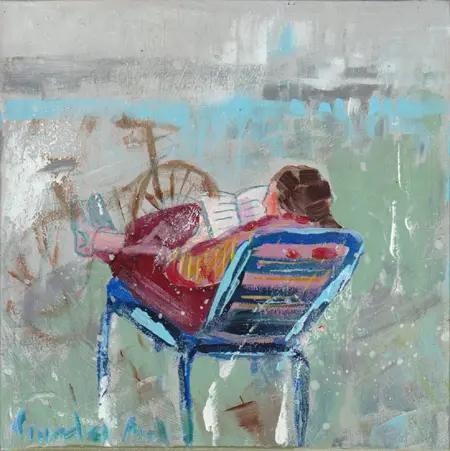 Lourdes Ral, 4. Winter Readings, 200 euro, Acrylic on wood, unframed, 20x20x3 cm
