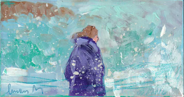 Lourdes Ral, North/Winter 2, 90 euro, Acrylic on wood, unframed, 9x17x1 cm