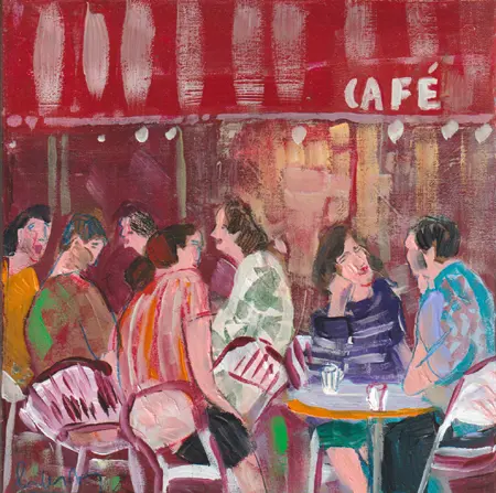Lourdes Ral, Summer Conversation, 200 euro, Acrylic on wood, unframed, 20x20x3,5 cm
