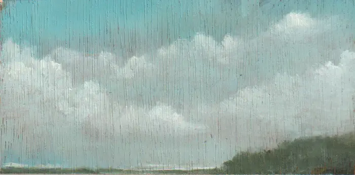 Marcel van Pinxteren, Regenlandschap, 70 euro, Oil on panel, unframed, 7x14 xm