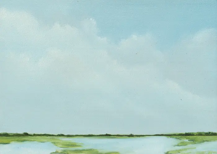 Marcel van Pinxteren, Waterland, 175 euro, Oil on panel, unframed, 13x18 cm