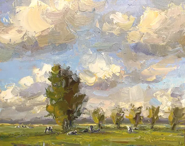 Marieke Ackerman, Typisch Hollands, 425 euro, Oil on panel in wooden frame, 24x30 cm