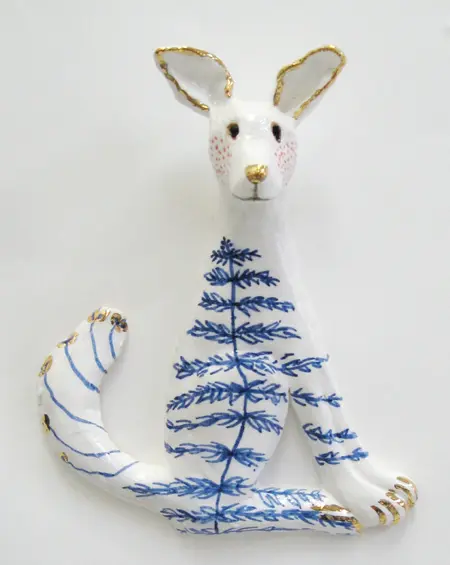 Marijke Janssen, muurbloem 1, Ceramic wall hanging, 20x10 cm, €.195,-