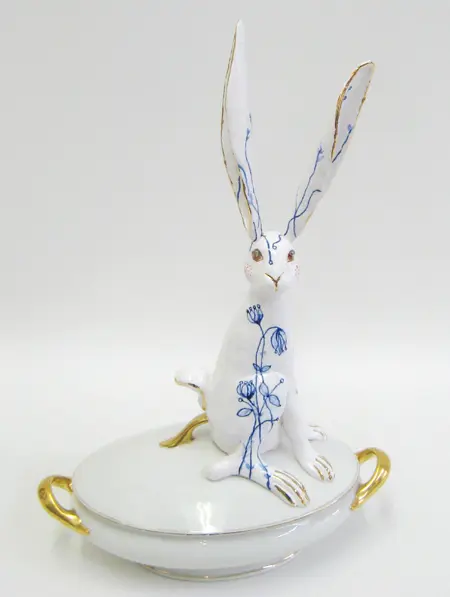 Marijke Janssen, Spring, Ceramic on old tureen, 50x33x20 cm, €.595,-