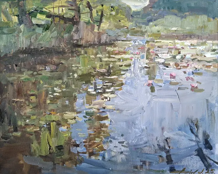 Natalia Dik, Bos vennetje in de zomer, 1200 euro, Oil on canvas in wooden frame, 40x50 cm