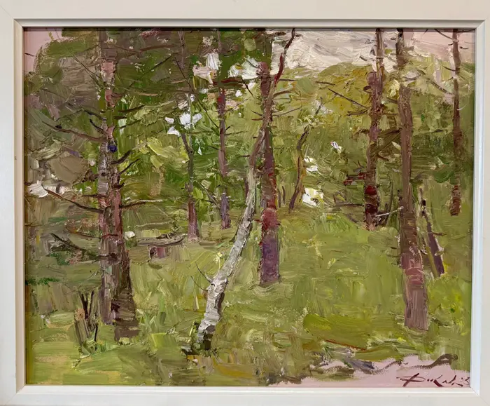 Natalia Dik, Bosschildering, 1250 euro, Oil on canvas in wooden frame, 40x50 cm