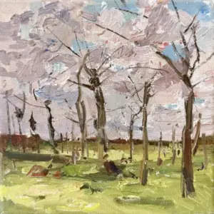 Natalia Dik, Japanse Bloesemtuin, 525 euro, Oil on canvas in wooden frame, 20x20 cm