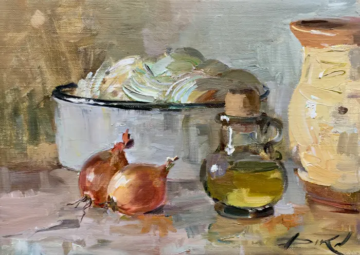 Natalia Dik, Ui met oliel, Oil on canvas, 25x35 cm, €.675,-