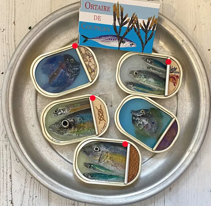 Ortaire de Coupigny, Fis tin Medium, 170 euro, Mixed media in fish tin, 16x10,5x3,5 cm
