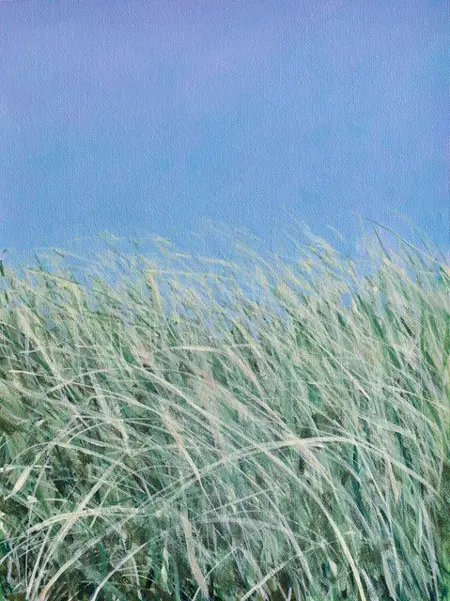 Rada Ovcharova, Dune 6, 325 euro, Acrylic and mixed media on canvas in natural wooden frame, 18x24 cm