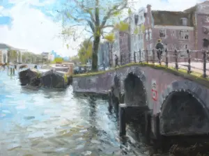 Richard van Mensvoort, Amstel 1, Oil on canvas, 30x40 cm in wooden frame, €.1250,-