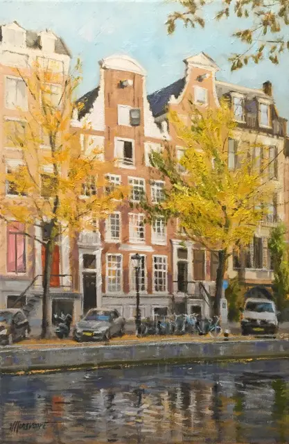 Richard van Mensvoort, in opdracht gemaakt Nwe Herengracht 33, Oil on canvas, 60x40 cm, €.1800,-