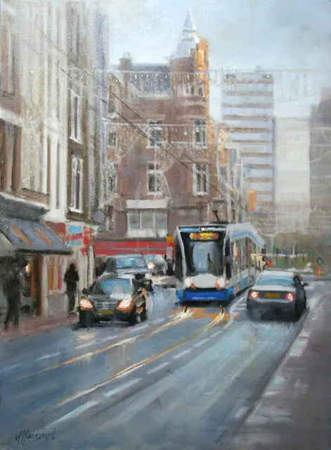 Richard van Mensvoort, Utrechtsestraat 2, Oil on canvas, 70x50 cm, €.2150,-