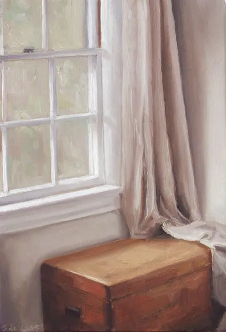 Serge de Vries, Dekenkist, Oil on panel, 13x20 cm, €.225,-