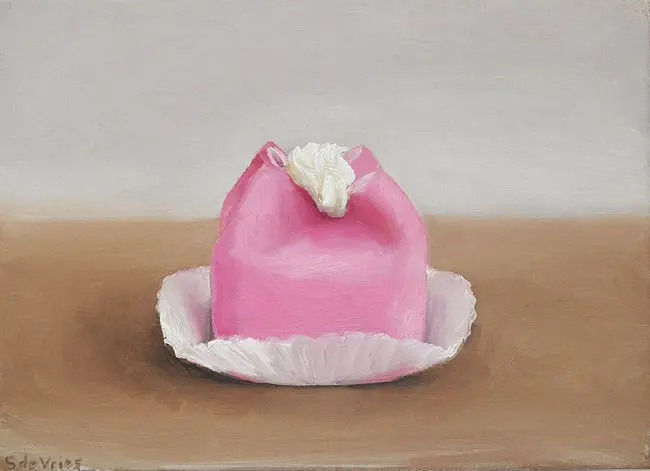 Serge de Vries, Kasteelgebakje, Oil on panel, 13x18 cm, €.225,-