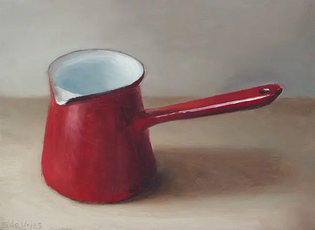 Serge de Vries, Melkkannetje, Oil on panel, 14x19 cm, €.245,-