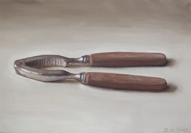 Serge de Vries, Notenkraker, Oil on panel, 14x21 cm, €.225,-