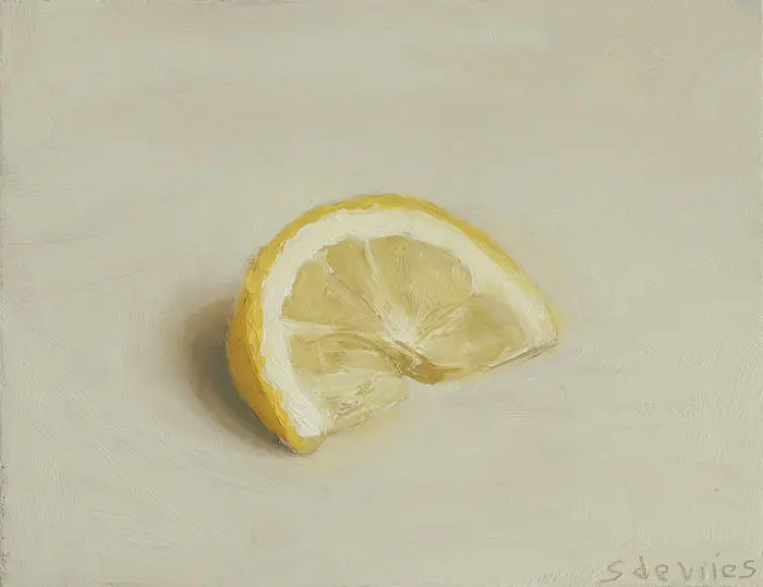 Serge de Vries, Partje Citroen, 450 euro, Oil on panel, unframed, 10,5x13,5 cm