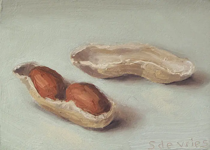 Serge de Vries, Pinda, 100 euro, Oil on panel, unframed, 7x5,5 cm