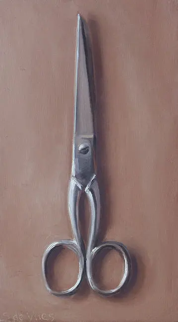 Serge de Vries, Schaar, Oil on panel, 18x10 cm, €.225,-