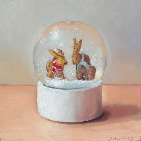 Serge de Vries, Sneeuwbol, 295 euro, Oil on panel, unframed, 12,5x12,5 cm