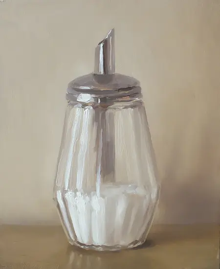 Serge de Vries,Suikerpot 5, 245 euro, Oil on panel, unframed, 17x14 cm