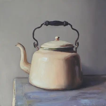 Serge de Vries, Theeketeltje, 295 euro, Oil on panel, unframed, 18x18 cm