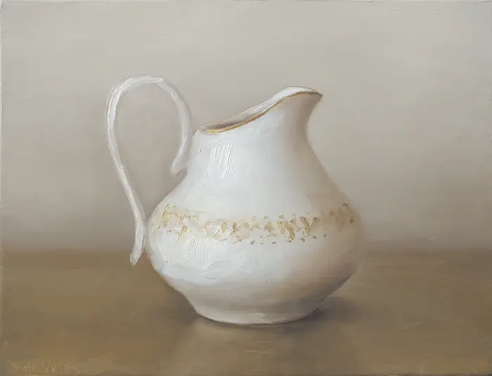 Serge de Vries, Wit Kannetje, 245 euro, Oil on canvas, 17x13 cm