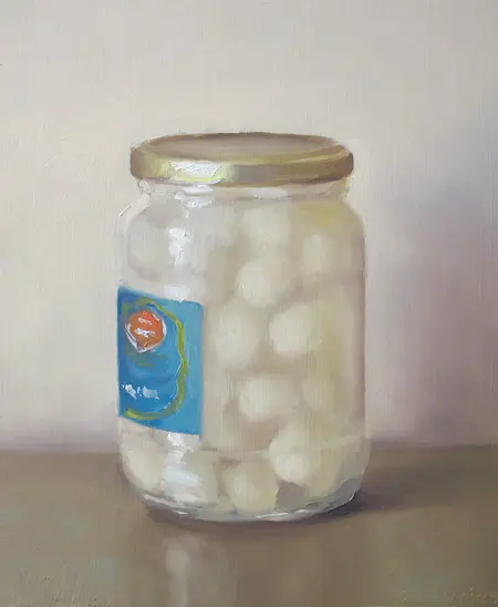 Serge de Vries, Zilveruitjes nr.2, 245 euro, Oil on panel, unframed, 16,5x14