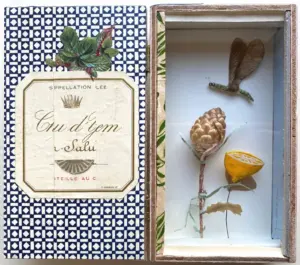 Tamar Rubinstein, Artisjokje, 165 euro, Mixed media in cigar box, 15x17x3