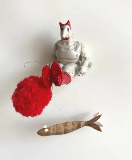 Tamar Rubinstein, Batman visser, 95 euro, Ceramic, 5x12 cm