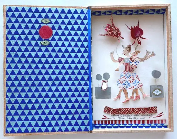 Tamar Rubinstein, Dancing Colombine, 185 euro, Mixed media in cigar box, 22x29x4 cm