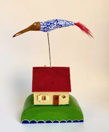Tamar Rubinstein, Dijkhuisje, 135 euro, Mixed media with wood, papier-mâché and plastic, 14x9x4 cm