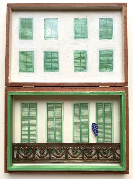 Tamar Rubinstein, Frans Balkon, 225 euro, Mixed media in cigar box, 33x24x3 cm